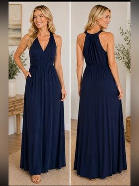 Joe fresh navy blue maxi dress. Medium.